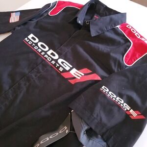 New Dodge Motorsports Mens Large JH Designs Racing Pit Crew Snap Mechanic NWT